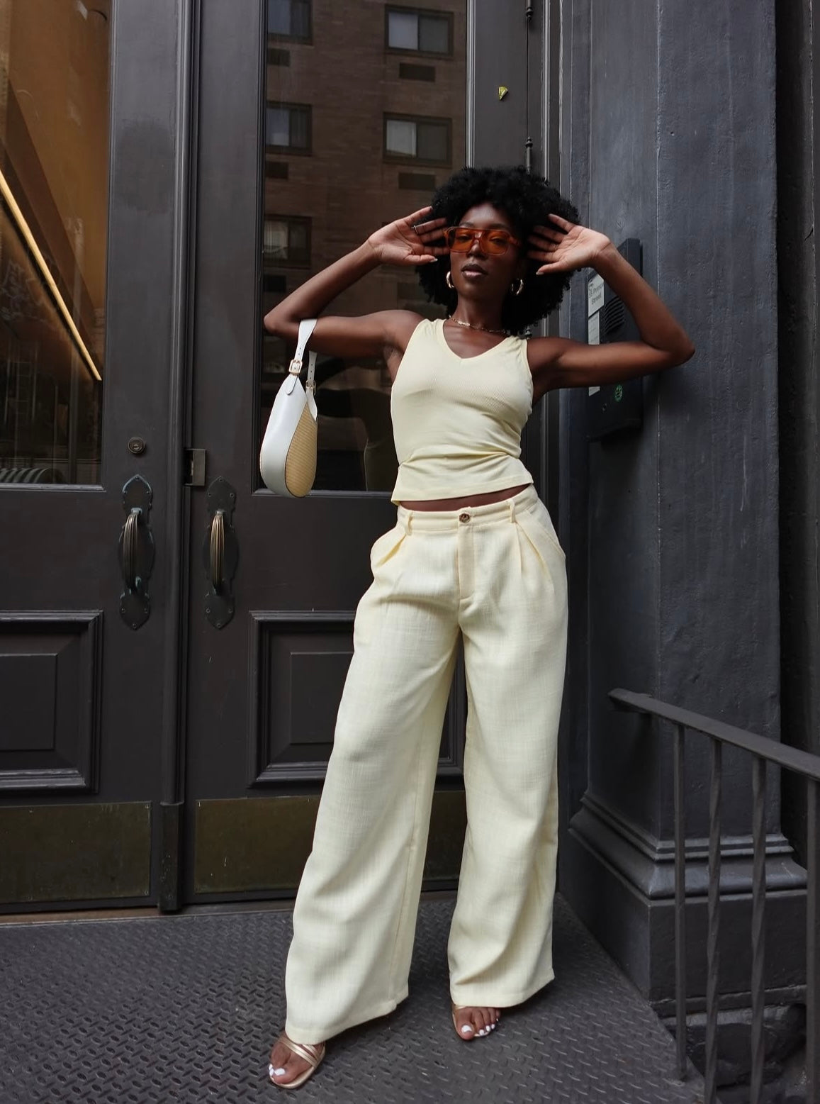 Prada Cleo Leather & Raffia - White