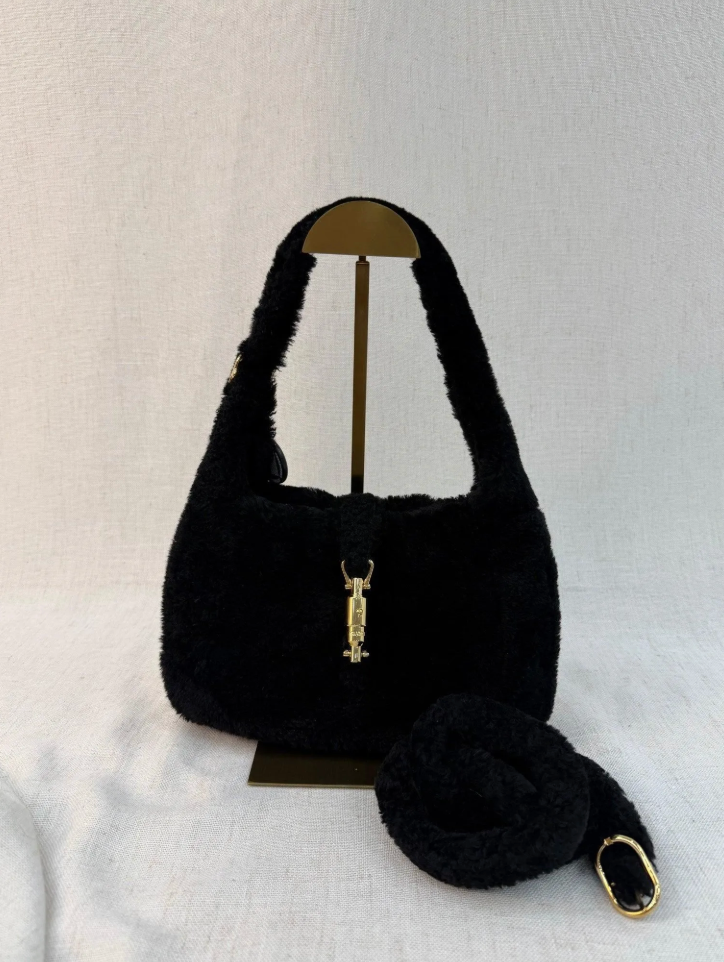 Gucci Jackie 1961 Hobo Shearling Small - Black