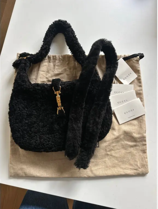 Gucci Jackie 1961 Hobo Shearling Small - Black