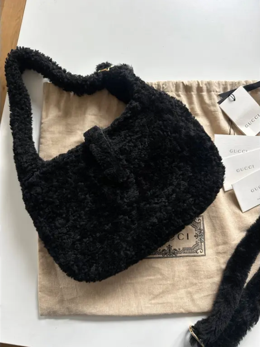 Gucci Jackie 1961 Hobo Shearling Small - Black