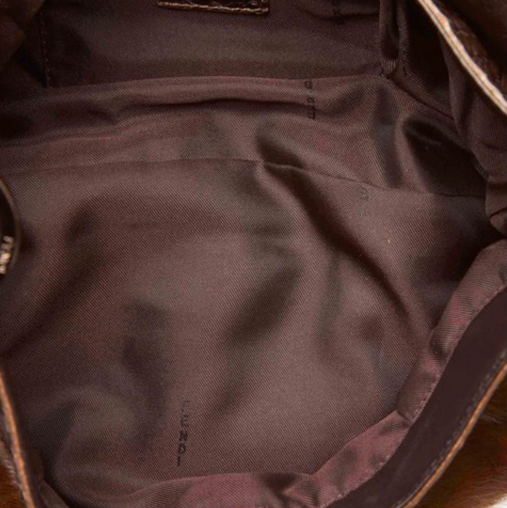 Fendi Chef 2004 Rabbit Fur & Python Shoulder Bag