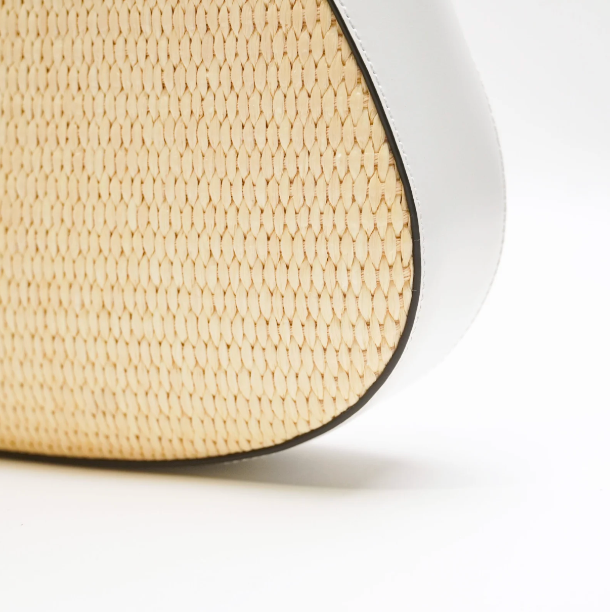 Prada Cleo Leather & Raffia - White