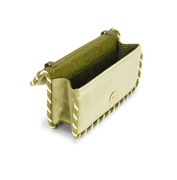 Valentino Garavani Loco Clutch — Olive Green Velvet