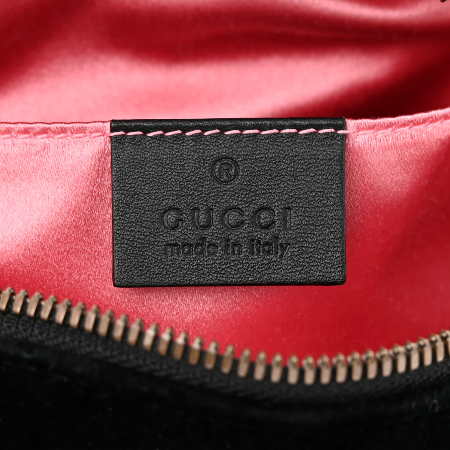 Gucci Velvet Matelasse Small GG Marmot Chain Shoulder Bag