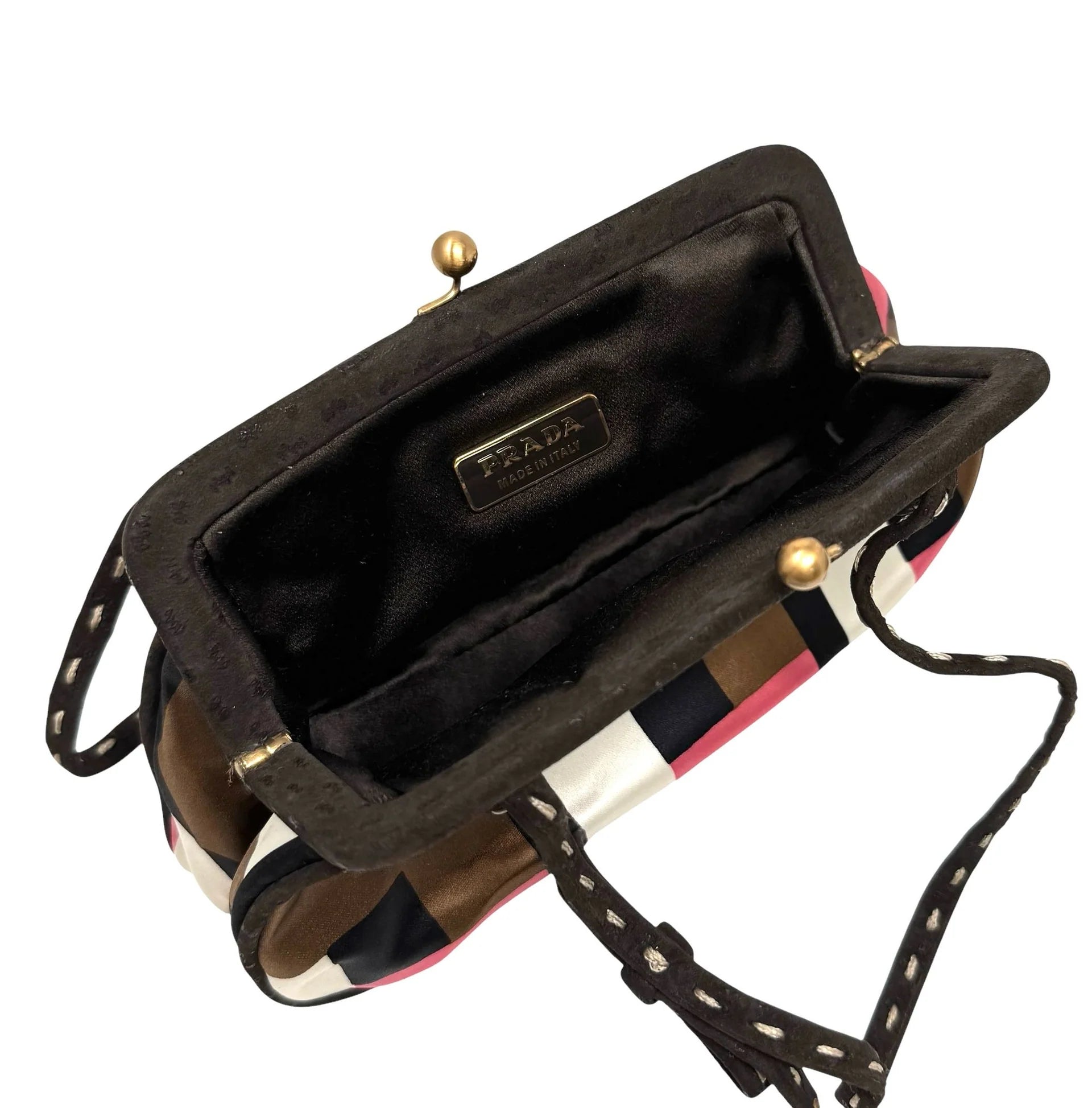 Prada Geometric Kisslock Silk Mini Bag