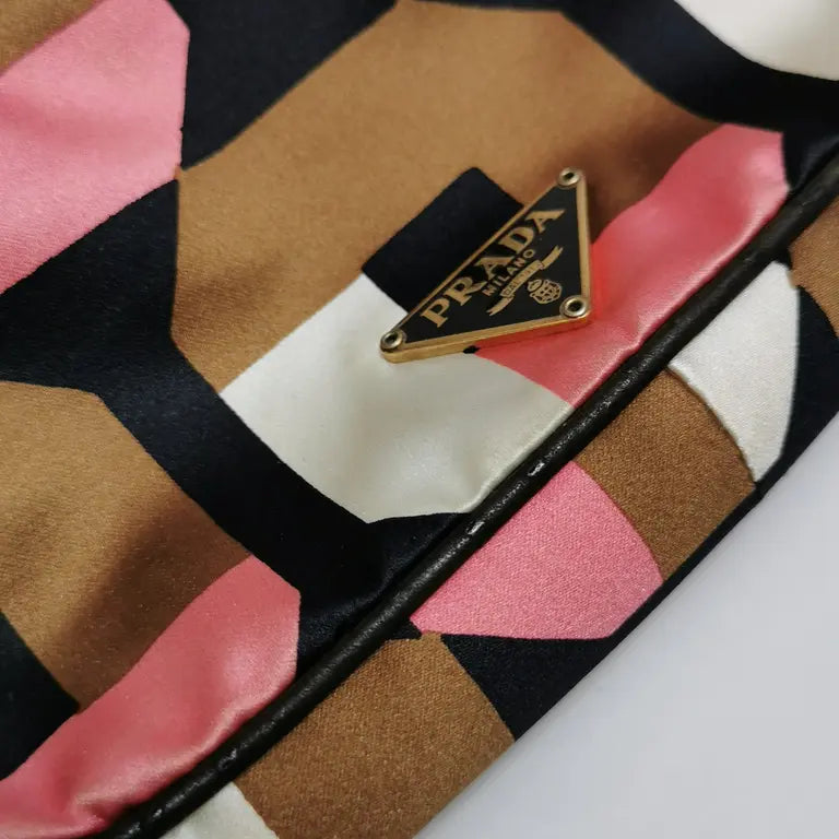 Prada Geometric Kisslock Silk Mini Bag